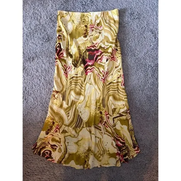 Anthropologie Marble Asymmetrical Hem Flounced Ruffle Midi Skirt Size Medium - Picture 7 of 8